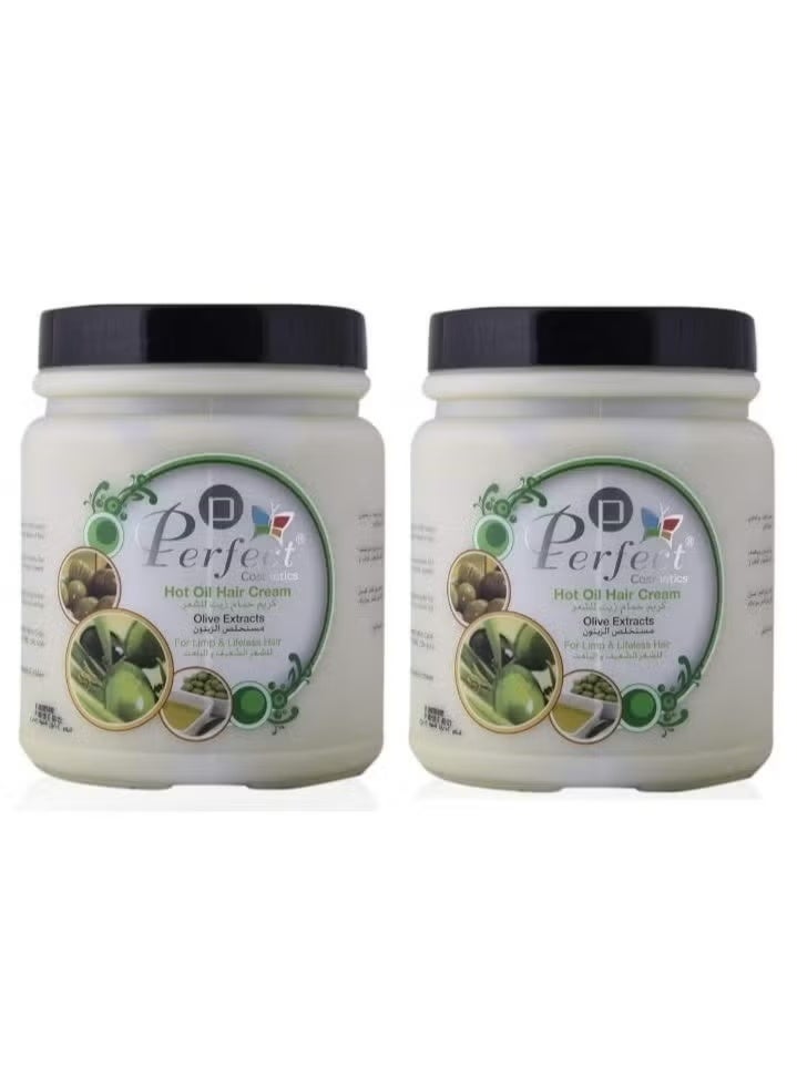 برفكت عبوتان برفكت كريم حمام الزيت  بزيت الزيتون ١٠٠٠ مل - Image 1