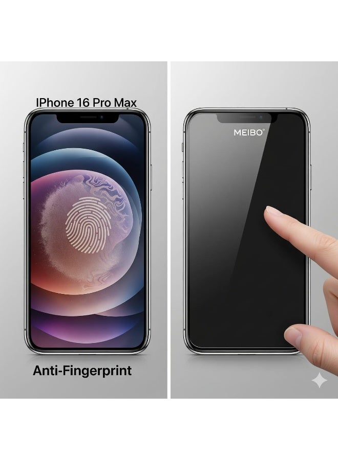 MEIBO Premium Pack 1 iPhone 16 Pro Max Privacy Screen Protector, Ultra anti-fingerprint, 25 Degree Anti Peeping - Image 4