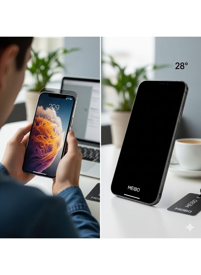 MEIBO Premium Pack 1 iPhone 16 Pro Max Privacy Screen Protector, Ultra anti-fingerprint, 25 Degree Anti Peeping - Image 2