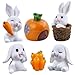 BlingABC 7Pack Cute Rabbit Figures Mini Easter Bunny Carrot House Characters Fairy Garden Desk Toys for Kids Birthday Baby Shower Cake Decorations Party Favors - Image 3