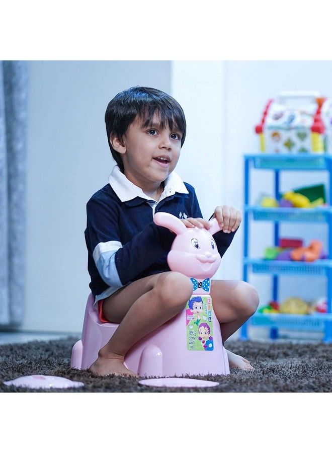 Nabhya Rabbit Baby Potty Training Seatchair For Kidsinfant Potty Toilet Chair With Removable Tray & Closing Lid (Pink) - Image 3