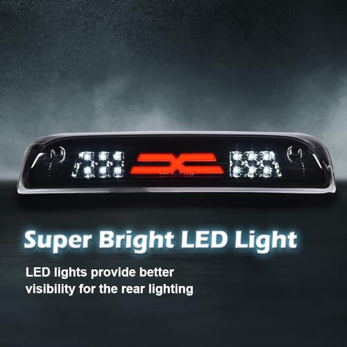 GPLUS G-PLUS LED 3rd Brake Light Fit for Chevy Silverado 2014-2020/Fit GMC Sierra 2014-2020 X Type Led Bar High Mount Stop Light Rear Tail Cargo Lamps Black Smoked Lens Black Housing Tercera Luz De Freno - Image 3