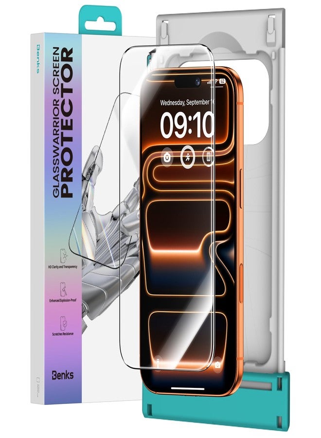 BENKS GlassWarrior AR Screen Protector for iPhone 17 Pro Max 6.9 inch, 3D Curved Full Coverage Tempered Glass, Superior Scratch Resistance Anti-Reflective Tempered Glass Screen Protector - Image 1