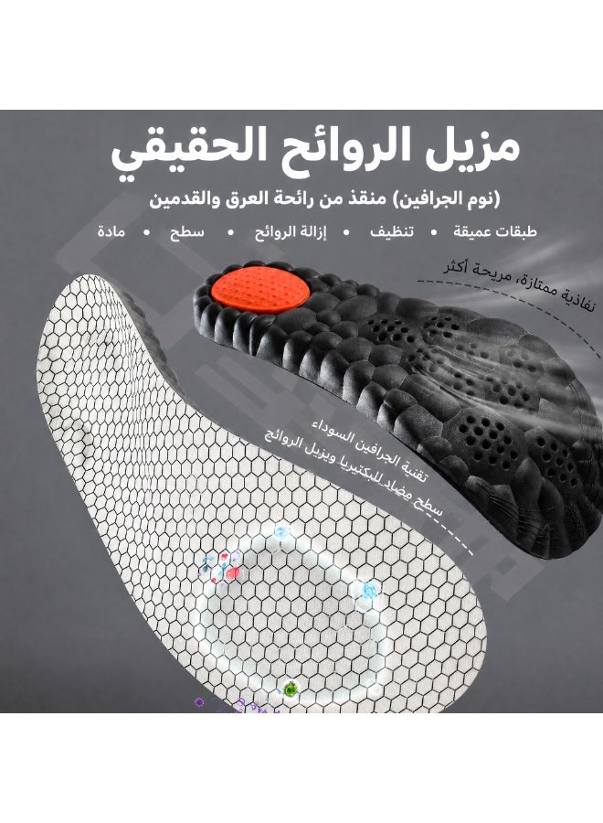KINGMAZI Graphene shoe insoles cut-to-fit（36-44 ）, anti-odor, 3A-grade antibacterial and deodorizing, high elasticity and shock absorption for casual sports, breathable and moisture-wicking. - Image 1