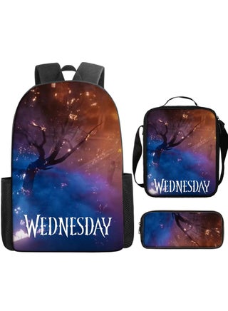 Printed backpack polyester schoolbag large-capacity cross-body bag student-X01-Wednesday \"Miss Wednesday's Home\" Wednesday Addams (universal standard three-piece set) - pzsku/Z5B7C8A7D2B928C4BB3CDZ/45/_/1736670736/a3df2010-610f-4627-a2ae-5902517c0e15