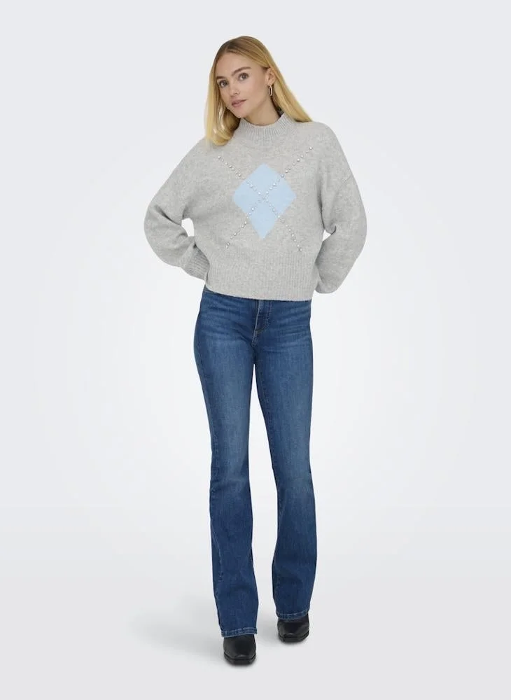 ONLY  Onlwakefield Life Bling High Neck Long Sleeve Pullover Sweater for Women | Best Price UAE