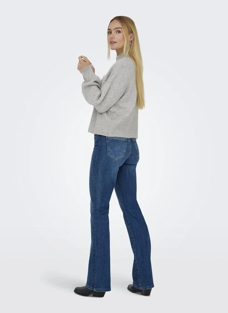 ONLY Onlwakefield Life Bling High Neck Long Sleeve Pullover Sweater