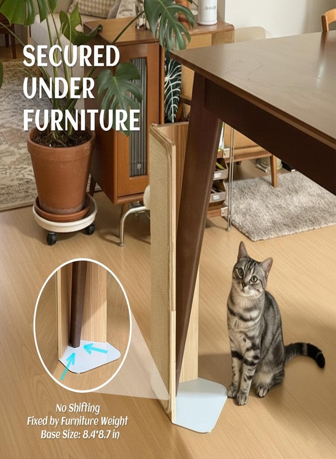 PETKARAY Under-Furniture Cat Scratcher, 23.6'' Sisal Scratching Post for Couch Corner, Furniture Protector Scratch Pad for Sofa with Toy Ball - Image 4