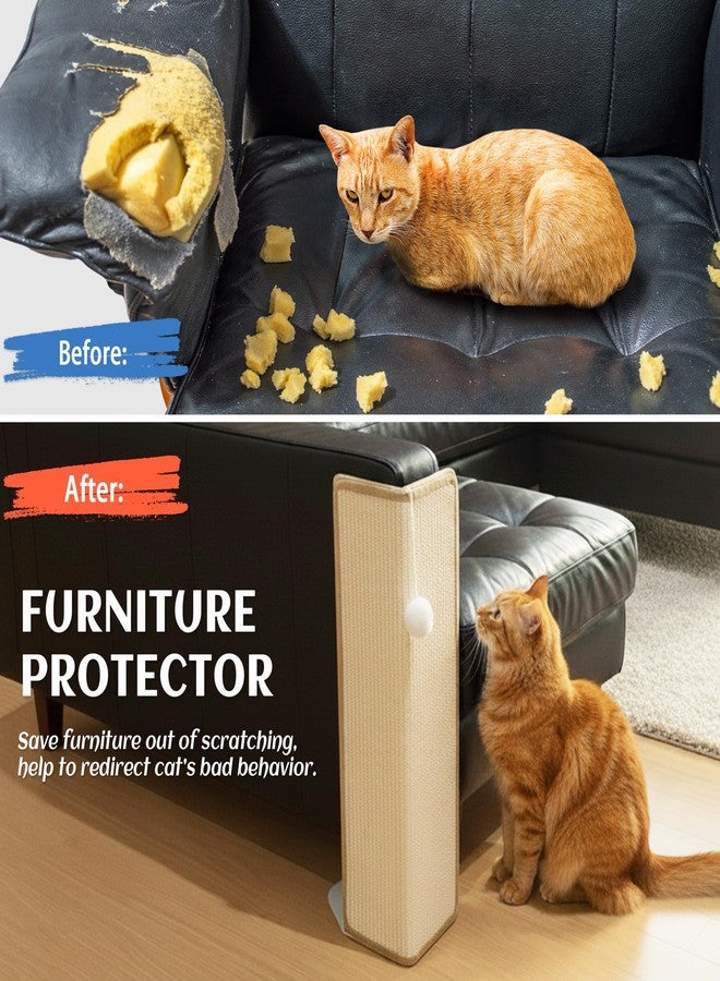 PETKARAY Under-Furniture Cat Scratcher, 23.6'' Sisal Scratching Post for Couch Corner, Furniture Protector Scratch Pad for Sofa with Toy Ball - Image 5