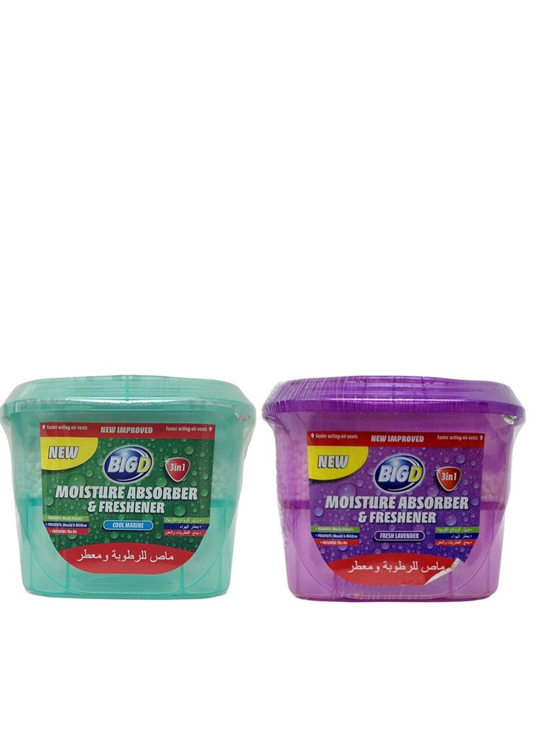 بيج دي مجفف ورائحة منعشة - عبوة من 2 - 12 أسبوعًا – سريع المفعول، مقاوم للتسرب، يمنع الروائح، يتحكم في العفن والفطريات.