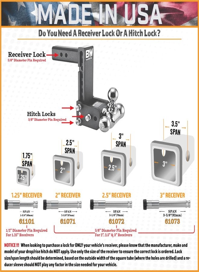 InfiniteRule Security 61072 | Receiver Lock for 2" and 2.5" Receiver Class III, IV, V - Image 4