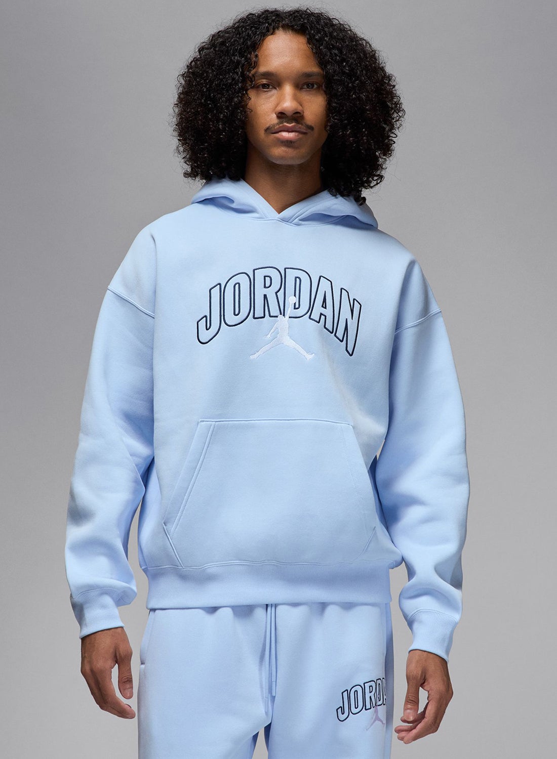 white and blue jordan hoodie