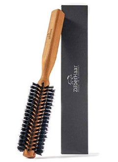 ZilberHaar Styler Round Beard And Hair Brush 1.3 Inch Pure Boar Bristle And Wood Round Brush Beard Blow Drying Brush Styling Brush For Men  - Image 1