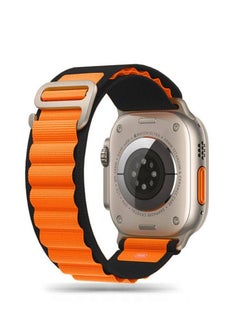 Apple Watch Alpine Loop Band 49mm/45mm/44mm/42m Nylon Woven Sport Strap Compatible with iWatch Series 8/Ultra/7/SE/6/5/4/3/2/1 Orange/Black