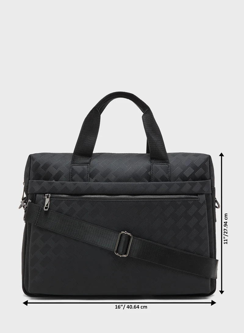 Robert Wood Embossed 14 Inch Office Laptop Bag