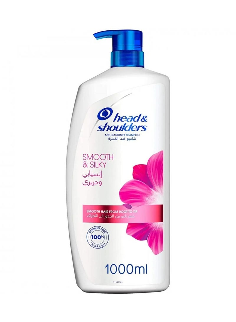 Head & Shoulders Smooth & Silky Anti-Dandruff Shampoo for Dry and Frizzy Hair, 1 L