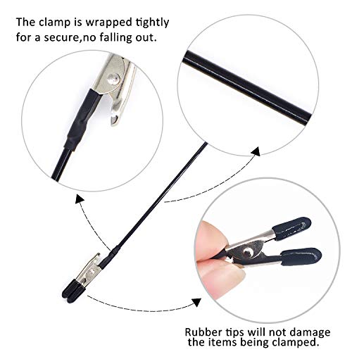 Yocoolfun 30 Pack Model Painting Alligator Clip Stick with Rubber Tips Modeling Tools,Metal Wire Clamps Long-Tailed Clasp for Hobby Modeling DIY Card Photo Memo for Airbrush Hobby Model Parts - Image 2