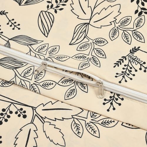 TIB® 140 GSM Soft Glace Cotton Duvet Cover Single Bed II Razai Cover II Quilt Cover II Dohar Cover for Single Bed with Zipper. (Cream Flower, Single) - Image 5
