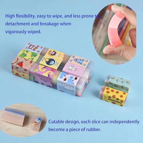 Jsehchya 23PCS Big Fun Cute Animal Fruit Pencil Erasers for Kids Bulk,Back to School Party Gifts (Fruit Animal Jelly, Big) - Image 4