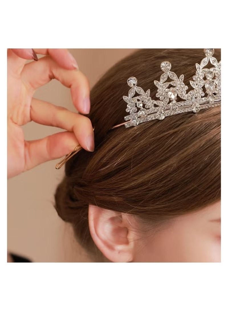Crystal Tiara Crowns for Women Girls Elegant Princess Crown Tiaras for Women Bridal Wedding Prom Birthday Party Cosplay Costumes Hair Accessories for Women Girls (Silver) - Image 4
