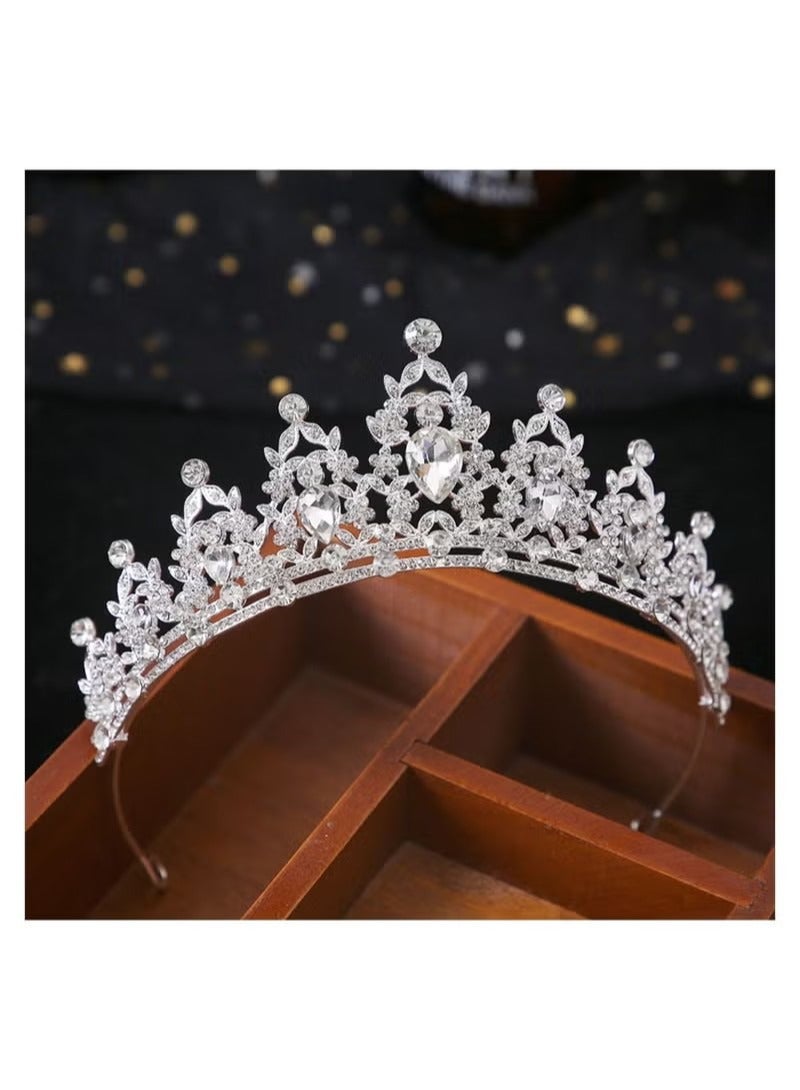 Crystal Tiara Crowns for Women Girls Elegant Princess Crown Tiaras for Women Bridal Wedding Prom Birthday Party Cosplay Costumes Hair Accessories for Women Girls (Silver) - Image 5