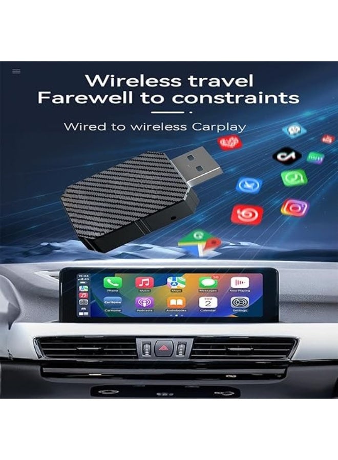 2025 Upgraded Wireless CarPlay Adapter - Fast Plug & Play Dongle | Converts Wired to Instant Wireless CarPlay | Compatible with 2016+ Cars & iPhone iOS 12+ (Black) - Image 2