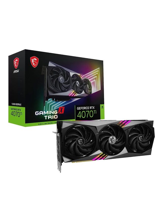 إم اس أي Geforce Rtx 4070 Ti Gaming X Trio 12G Graphics Card - 12Gb Gddr6X, 2760 Mhz, Pci Express Gen 4, 192-Bit, 3X Dp V 1.4A, Hdmi 2.1A Supports 4K And 8K Hdr Black Black - Image 1