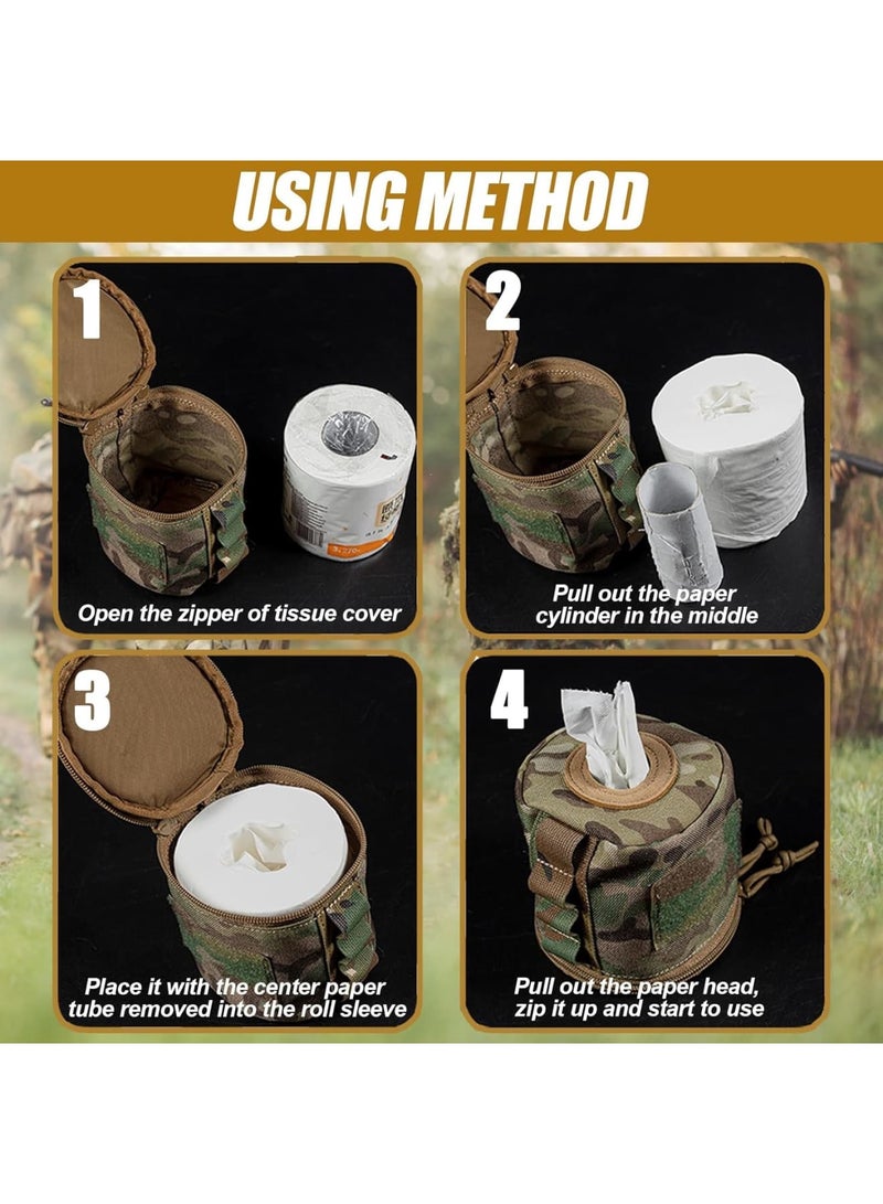 SOLARAE Camping Toilet Paper Holder, Waterproof Portable and Foldable Roll Paper Case, Proof Roll Storage Bag for Car Bathroom Camping and Hiking - Image 2