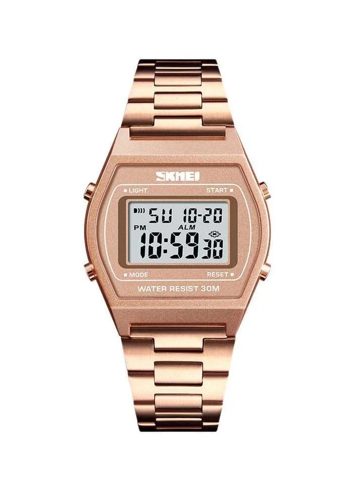 SKMEI SKMEI 1328 Digital Dial Rose Gold Stainless Steel Strap - Image 1