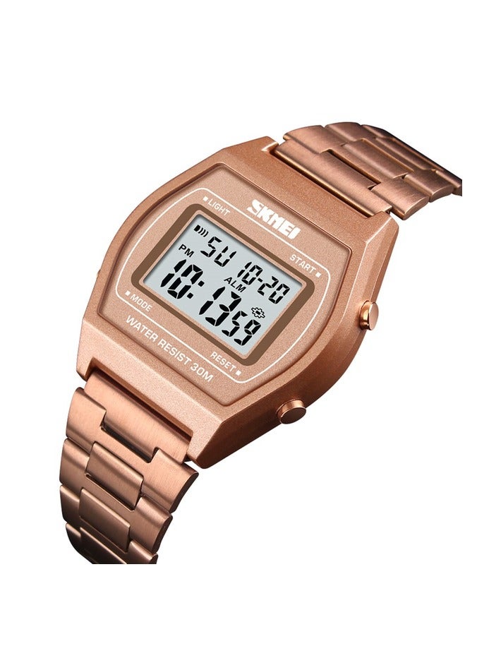 SKMEI SKMEI 1328 Digital Dial Rose Gold Stainless Steel Strap - Image 2