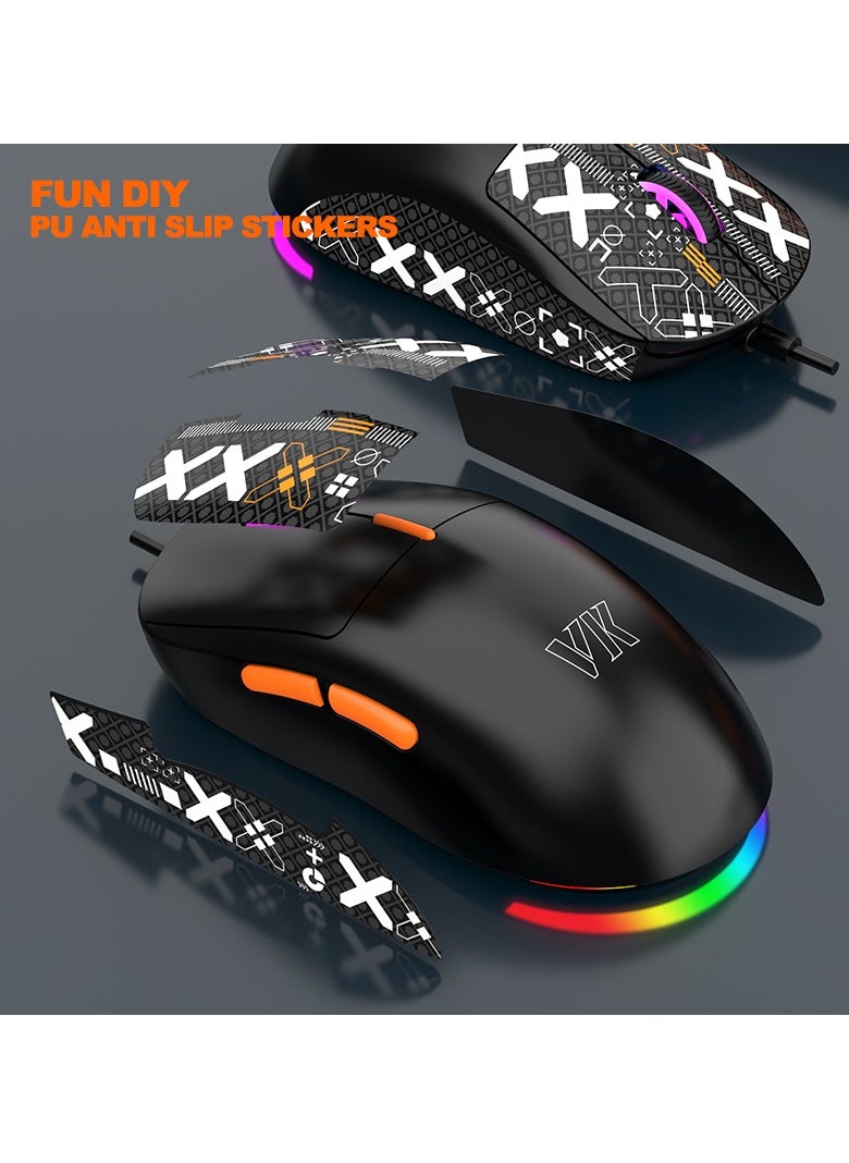 ARNOTEC - Wired gaming mouse RGB luminous lightweight gaming mouse protective sticker custom gaming mouse office business gaming integrated mouse desktop notebook USB wired mouse - Image 1