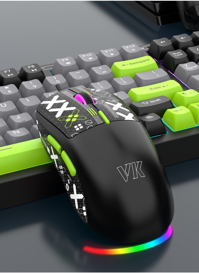 ARNOTEC - Wired gaming mouse RGB luminous lightweight gaming mouse protective sticker custom gaming mouse office business gaming integrated mouse desktop notebook USB wired mouse - Image 1