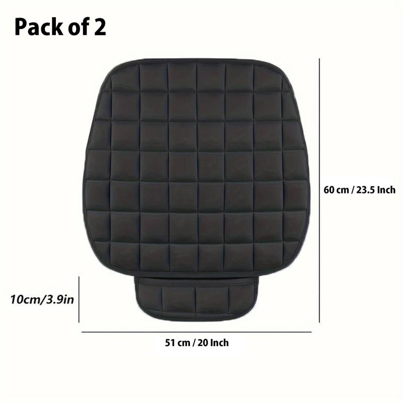 RADIANT Ultra-Soft Memory Foam with Non-Slip Grip and Storage Pouch Car Seat Cover Sponge Front Rear,– Universal Fit, All-Season (Black Front 2 Pcs) - Image 2