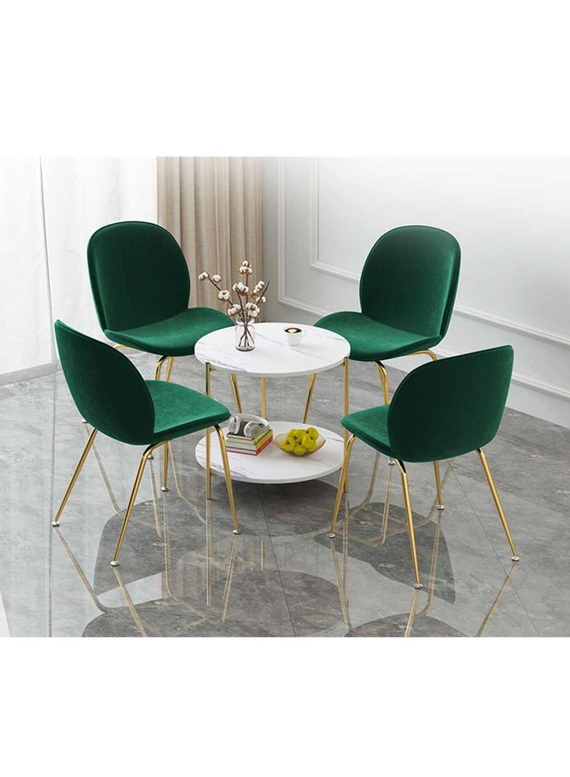 DubaiGallery Round Tea Table Living Room Coffee Tables Marble Texture Wooden Combination Furniture Durable Table - Image 4