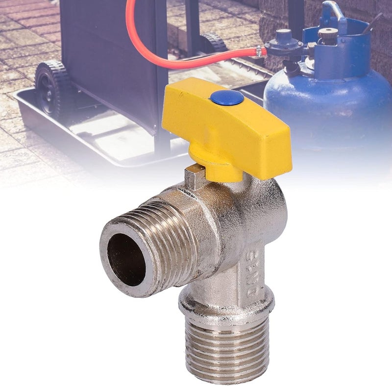 HEEPDD Angle Stop Valve, Shut Off Valve, G1/2 Male Thread, Suitable for Home Kitchen Gas Applications Angle Stop, Electroplating Brass Compact Nan Gardening - Image 2