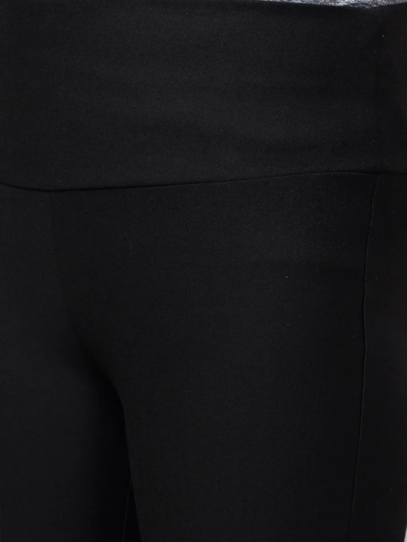 globus Women Stretchable High Waist Flared Workwear Treggings