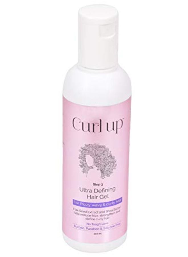 Curl Up Ultra Defining Hair Gel - Strong Hold Flaxseed Hair Gel - For Dry Frizzy , Wavy & Curly Hair - Sulphate Paraben & Silicone Free - 200Ml  - Image 1