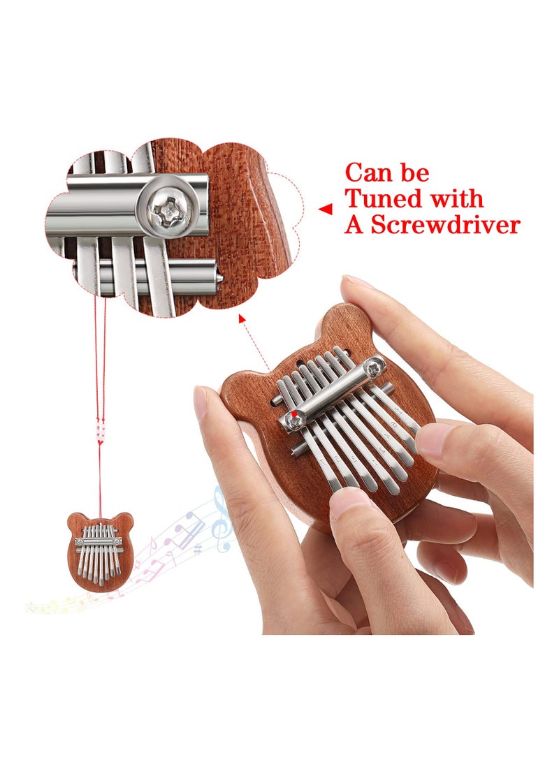 Generic 3 Pack Mini Thumb Piano with 8 Key Finger Thumb Piano Portable Mini Pocket Kalimba Heart Oval Bear Kalimba Small Hand Piano for Kid Adult Musical Gifts Ready In Tune Version  - Image 2