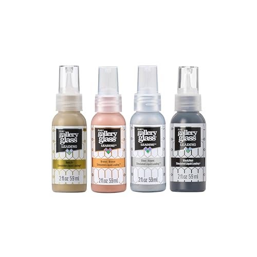 Gallery Glass Liquid Leading Kit, Perfect for DIY Stained Glass Paint Projects, Set of 4, PROMOGGLL24 - Image 1