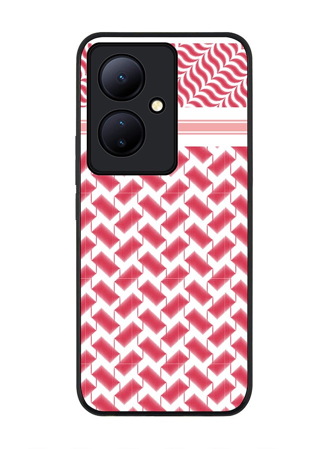 Stylizedd Rugged Black edge case for Vivo V29 Lite, Slim fit Soft Case Flexible Rubber Edges Anti Drop TPU Gel Thin Cover- Shemag (Red) - Image 1