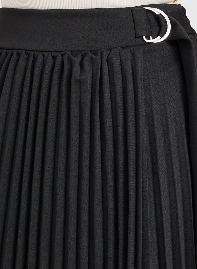 Styli Styli Pleated Wrap Belted A-Line Midi Skirt  - Image 3