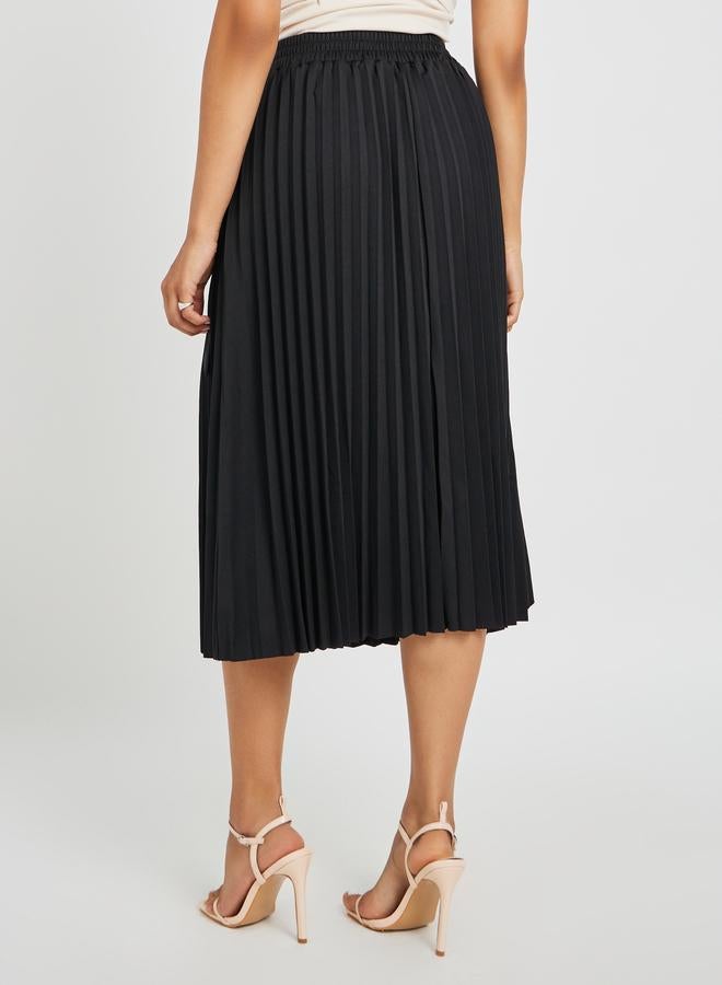 Styli Styli Pleated Wrap Belted A-Line Midi Skirt  - Image 4