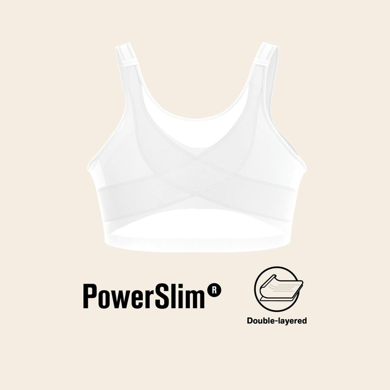Leonisa Women's Posture Corrector Wireless Back Support Bra, White, 36B - Image 4