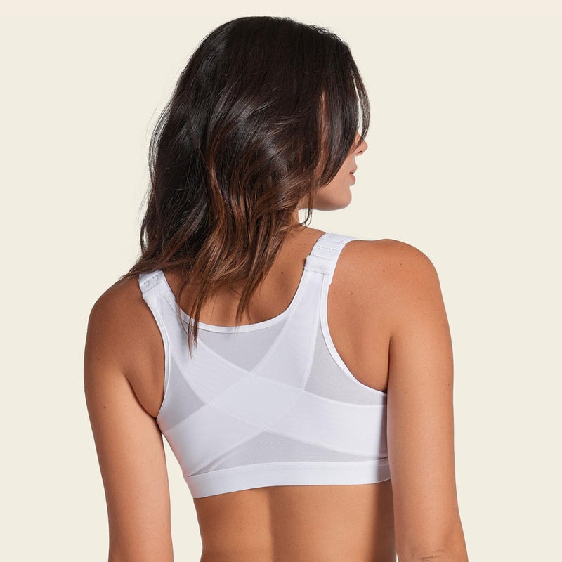 Leonisa Women's Posture Corrector Wireless Back Support Bra, White, 36B - Image 5