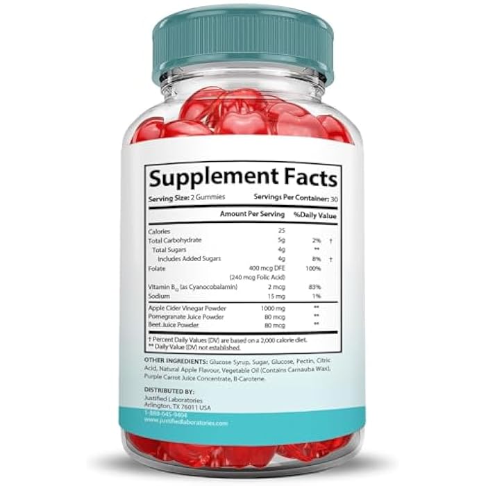 Justified Laboratories Keto Genesis Keto ACV Gummies Advanced Formula 1000MG Keto Genesis Keto Gummies Apple Cider Vinegar Formulated with Pomegranate Beet Juice Powder B12 Vegan Non GMO 60 Gummys - Image 2