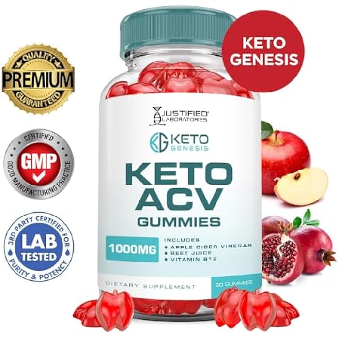 Justified Laboratories Keto Genesis Keto ACV Gummies Advanced Formula 1000MG Keto Genesis Keto Gummies Apple Cider Vinegar Formulated with Pomegranate Beet Juice Powder B12 Vegan Non GMO 60 Gummys - Image 3