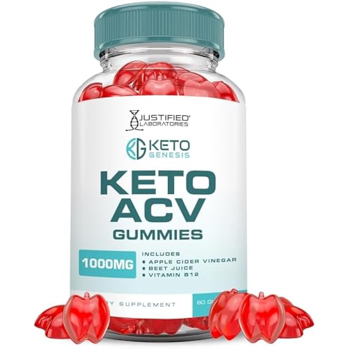 Justified Laboratories Keto Genesis Keto ACV Gummies Advanced Formula 1000MG Keto Genesis Keto Gummies Apple Cider Vinegar Formulated with Pomegranate Beet Juice Powder B12 Vegan Non GMO 60 Gummys - Image 1