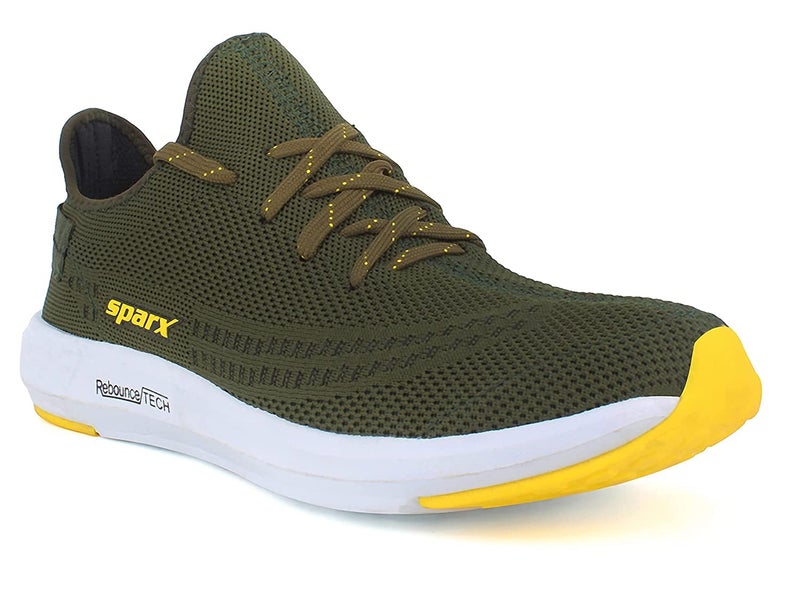 Sparx Men SM-482 Olive Yellow Sports Shoes - Image 1