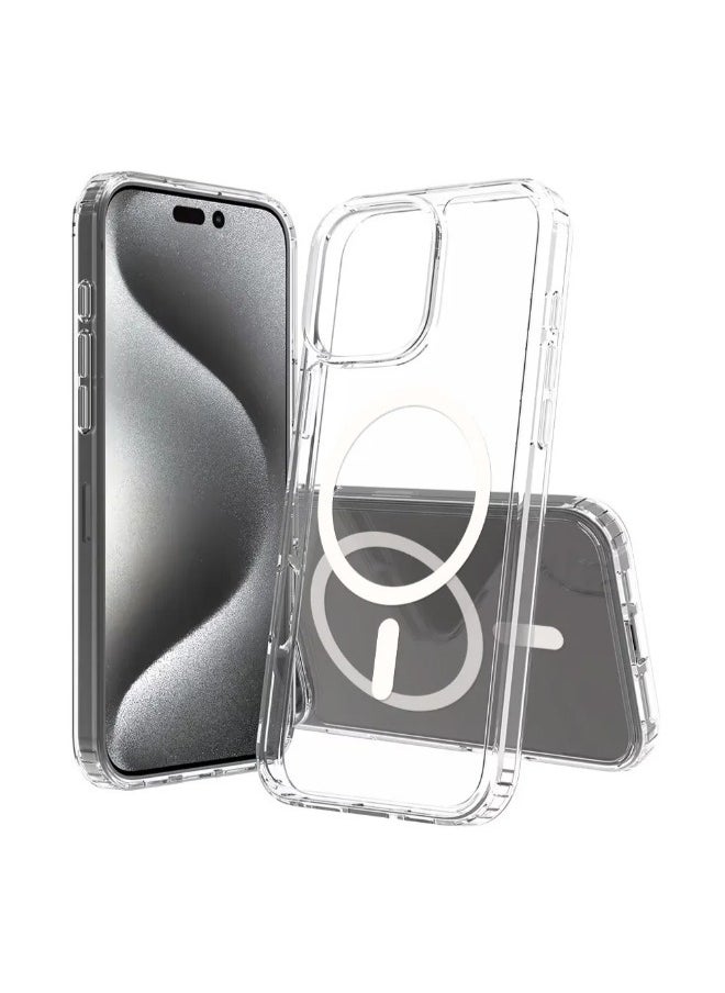 Generic - iPhone 16 Pro Magnetic Case, Compatible with MagSafe Wireless Charging, Anti-Scratch Bumper Cover (Clear), TPU - PC - Image 1