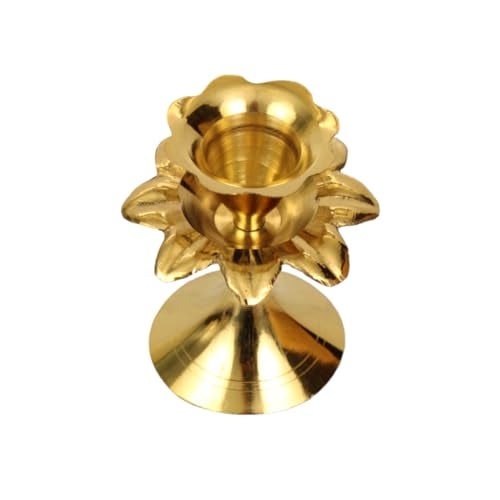 Putrika Brass Candle Holder Stand Antique Set Diwali | Pooja | Puja | Decorative | Home Decoration | Best Return Gift For Living, Bedroom, Dining RoomÂ– Jasmine Candle Holder, Gold - Image 2